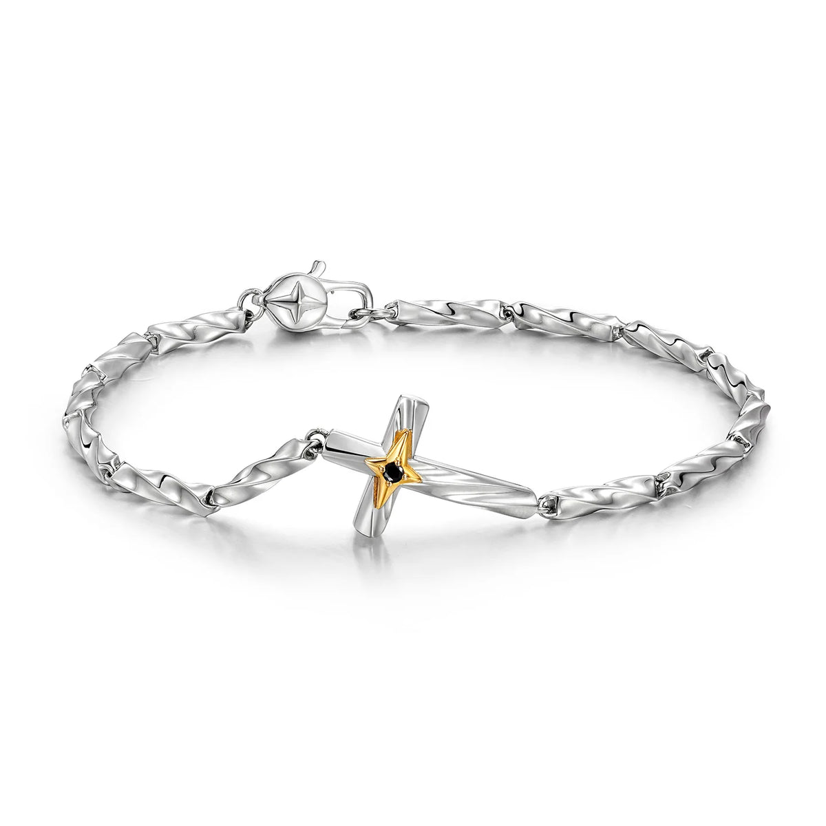 Twisted cross bracelet full front product view