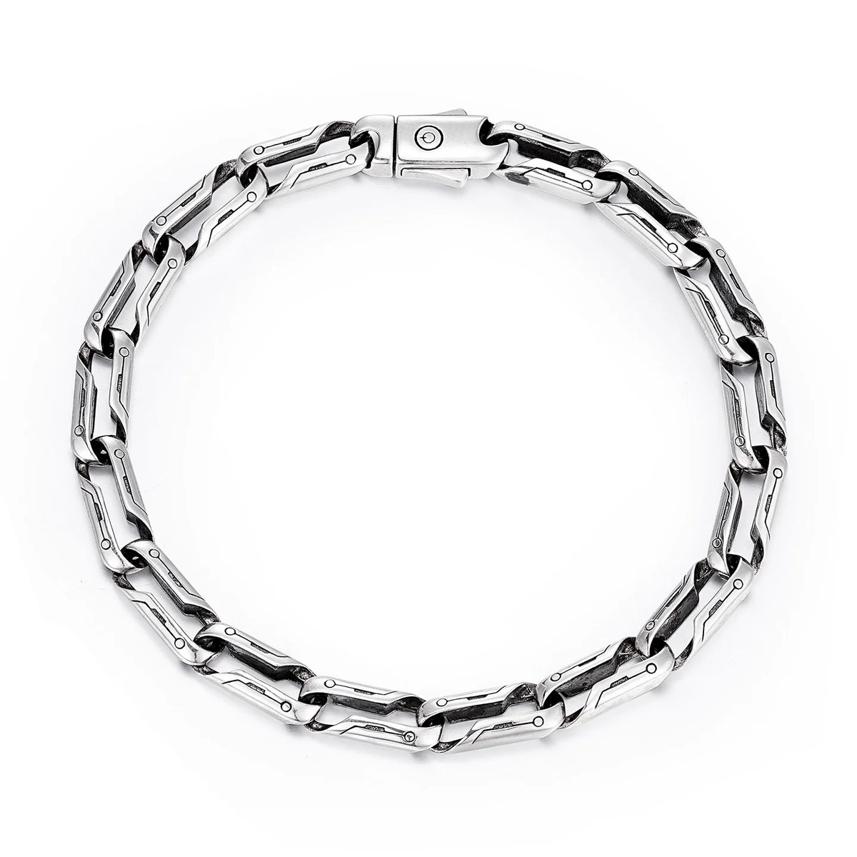 Sterling silver rectangular bracelet link texture