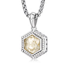 Yellow citrine hexagon pendant angled stone detail