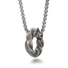 Mobius hoop pendant side profile and chain detail