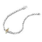 Twisted link bracelet clasp and cross detail