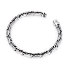 Oxidized sterling silver bracelet clasp detail