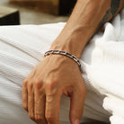 Sterling silver articulated bracelet side profile