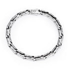 Sterling silver rectangular bracelet link texture
