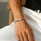 Oxidized sterling silver bracelet back view