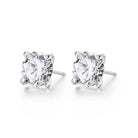 White stone silver stud earrings post detail
