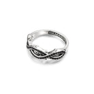Sterling silver interlaced thorn ring side profile