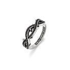 White gold vermeil thorn ring angled view