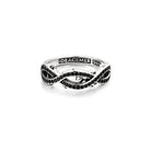Sterling silver layered thorn ring back view